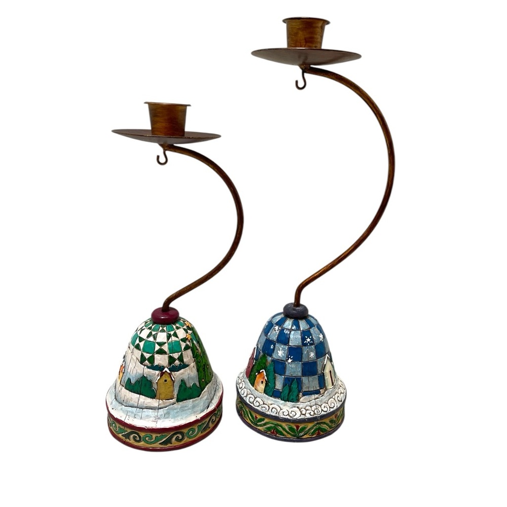 Jim Shore Christmas/Holiday Taper Candle Holders - Picture 3 of 11